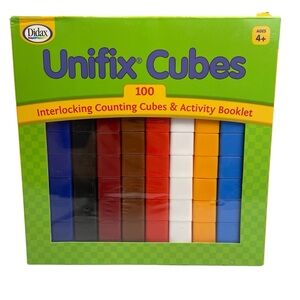 Didax Unifix Cubes 100 Interlocking Math Counting Cubes & Activity Booklet